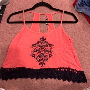Lace bottom Crop top